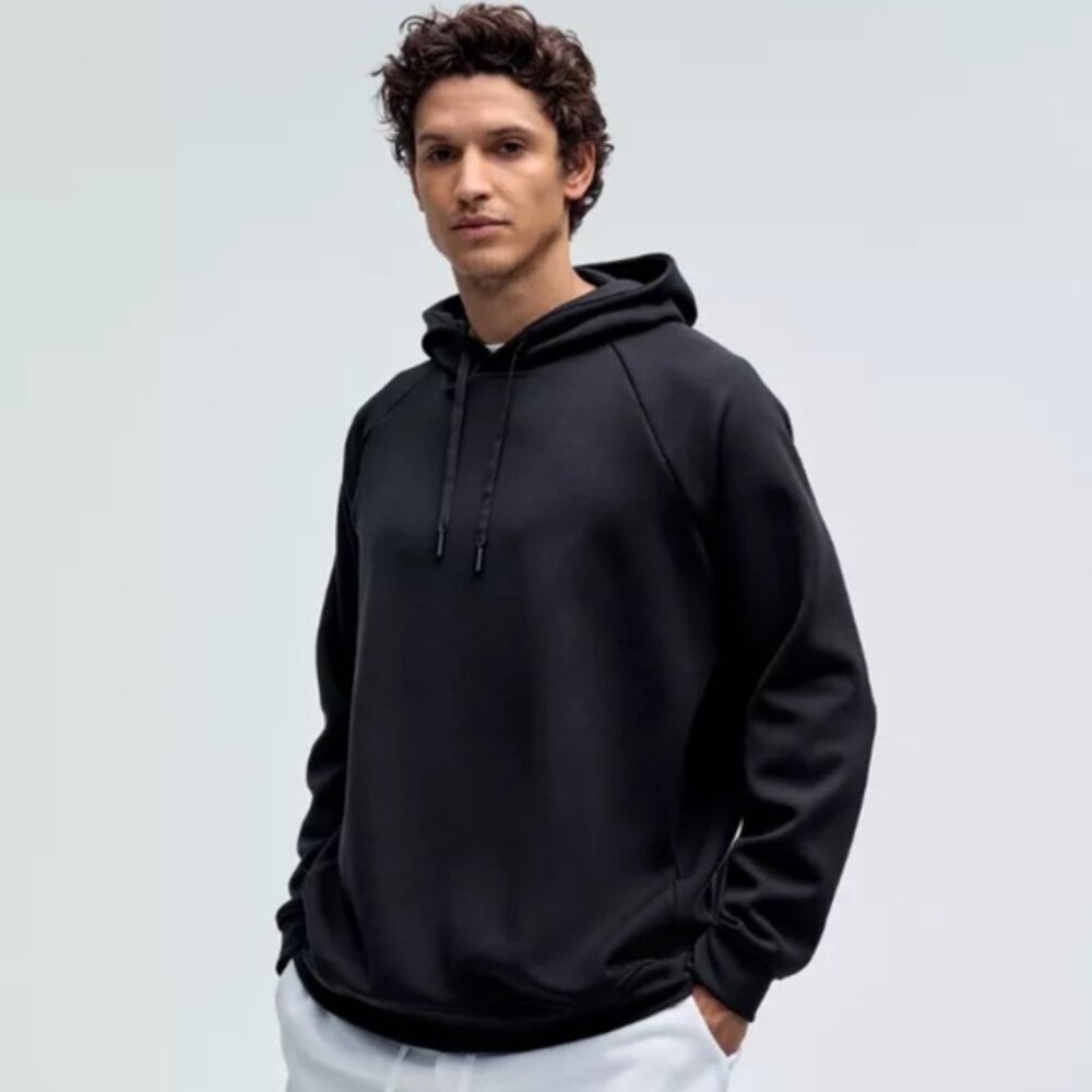 Lululemon City Sweat Pullover Hoodie Cotton Shirt Top Stretch French Terry Black